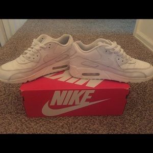 All white Nike Air Max 90