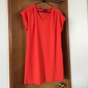 MANGO tee shirt dress in bright orange