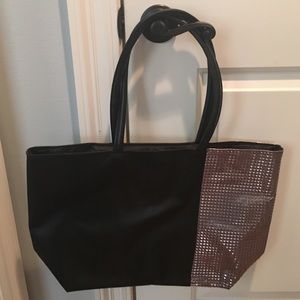 Black and pewter tote