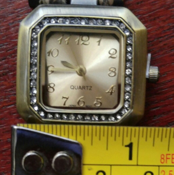 ***SOLD*** Faux Snakeskin Strap Double Wrap Watch - Picture 2 of 3