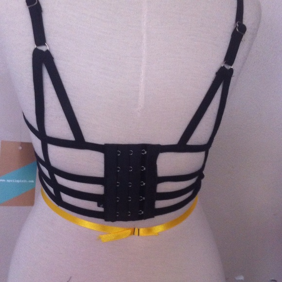 H/P!LAST ONE! Black Lace Cage Adjustable Bralette - Picture 4 of 4