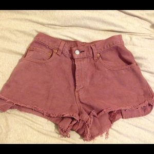 Red Urban Renewal vintage cut Levi shorts