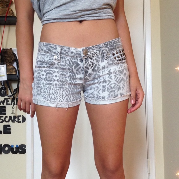 Studded grey shorts