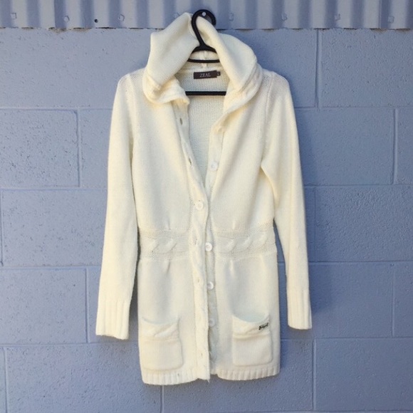 Long White Warm Sweater