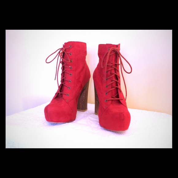 Red Ankle Boot