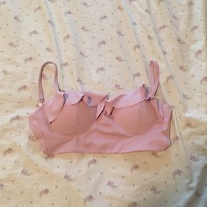 *holding* medium lavender ruffle bikini top