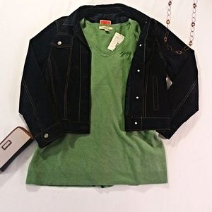 HP Carolyn Taylor Light Green 3/4 Sleeve Sweater