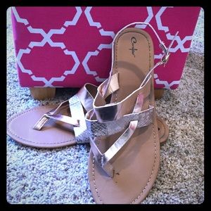 Snakeprint/metallic sandals!👣❤️