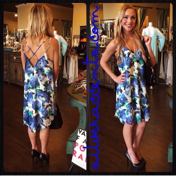 Strappy Watercolor Floral Dress