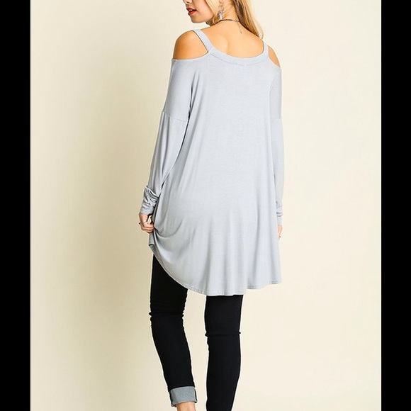Last Ones !  Silver Cold Shoulder Tunic - Picture 2 of 3