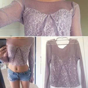 urban outfitters kimchi blue sparkly purple top