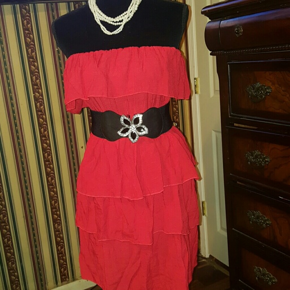 Ruffled red dress