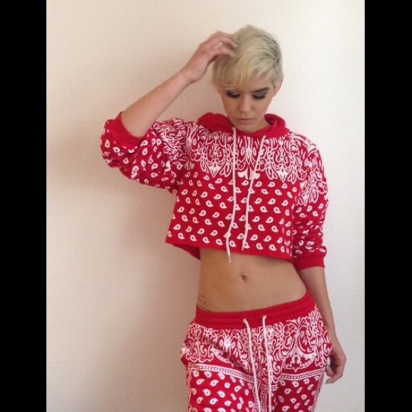 Red Bandana Jogger Set