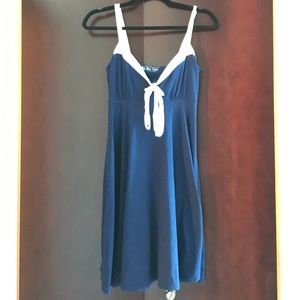 Blue and white bow sundress