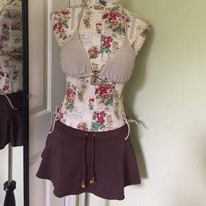 Brown Swim Skirt