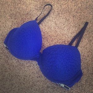 VS PINK Royal Blue Leopard Sporty Bra