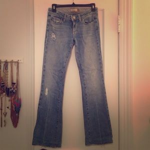 Paige Distressed bootcut jeans