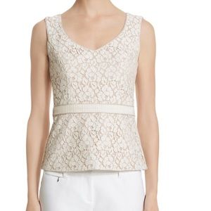 WHBM creme peplum blouse