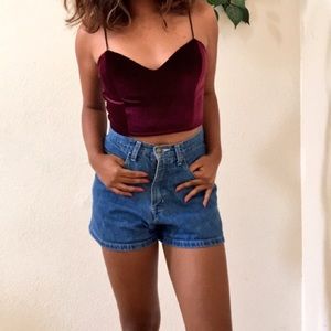 Velvet Maroon Crop Top