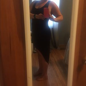 Forever 21 black asymmetrical maxi dress size L