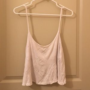 brandy Melville white flowy crop tank top