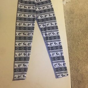 Fleeced Lined Reindeer Leggings