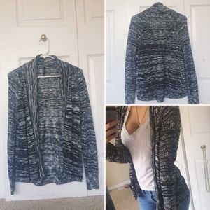 black and white cardigan