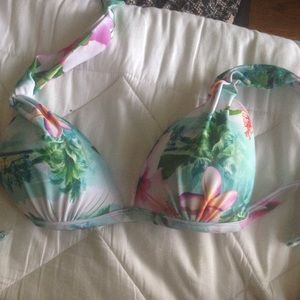 Floral print bathing suit top