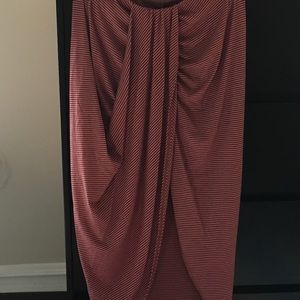 Red striped maxi dress