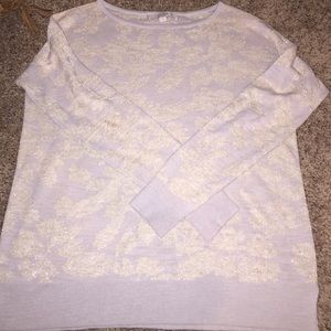 The Loft tan and gold sweater