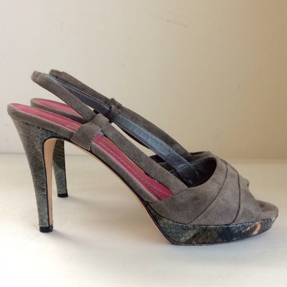 Kate Spade gray suede & snake skin platform heels