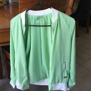 Green Sheer Letterman Jacket