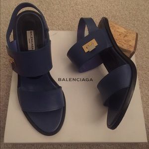 Balenciaga blue wedges