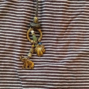 Retro elephant charm long pendant