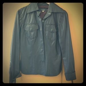 Espresso brown leather jacket from Italy