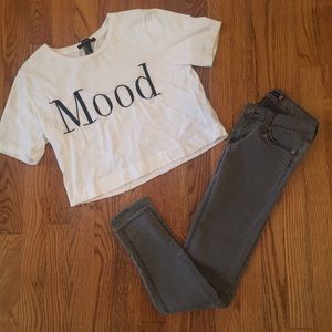 Forever 21 cropped tee- "Mood"