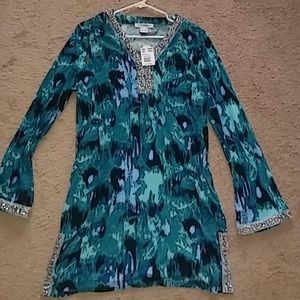 Size L Tunic has sequins and beads