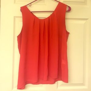 Orange Blouse with Gold Zip Back