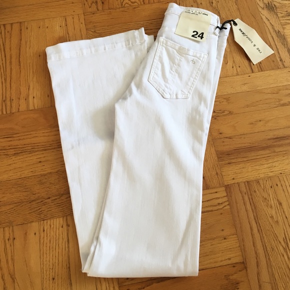 Sold-----Rag & Bone Justine wide leg white jeans