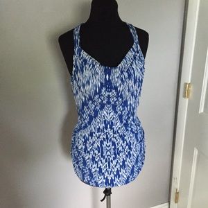 Banana Republic Colbalt Blue Ikat Print Tank Top M