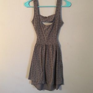 Open back tiny floral and dot print dress