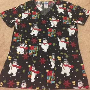 Frosty the Snowman scrub top