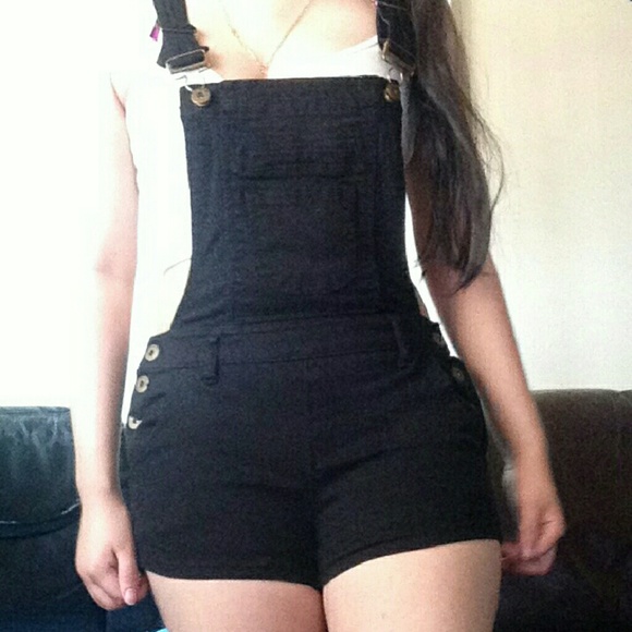 Overall Denim Shorts