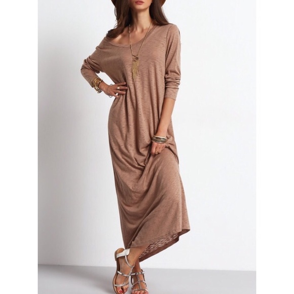 ❗️Last One❗️✨Gorgeous Mocha Loose-fit Maxi Dress✨ - Picture 2 of 4