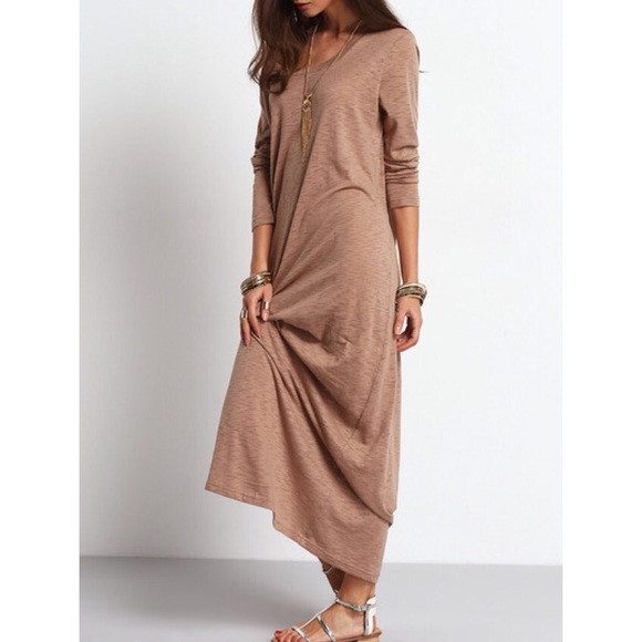 ❗️Last One❗️✨Gorgeous Mocha Loose-fit Maxi Dress✨ - Picture 3 of 4