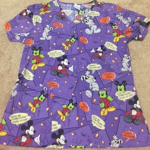 Mickey Halloween scrub top