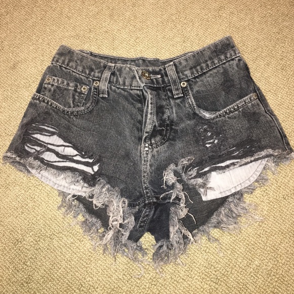 Carmar black distressed shorts from LF
