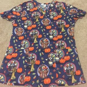 Thanksgiving Scrub Top