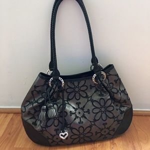 Like New! Brighton Metallic Floral Satchel