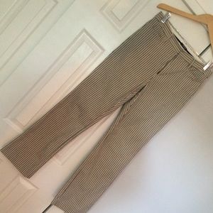 Beige and black stripe casual dress pants